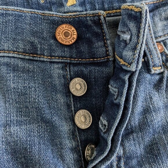 7 For All Mankind Jeans Women's 26 Blue Josefina Skinny Boyfriend Button-Fly - Picture 7 of 16